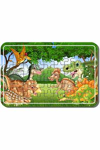 Uzay, Dinazor, Oyun, Hayvanlar 54 Parça Ahşap Puzzle Yapboz 5'li Set ürün fotoğrafı