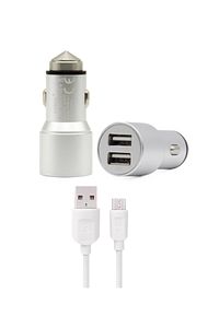 C32 3.1 Samsung Micro Oto Araç Çakmaklık Şarjı Aleti Oto Şarj Aleti Çift Usb Girişli (metal ) ürün fotoğrafı