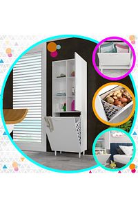 Sepetli Mutfak Dolabı Kirli Çamaşır Dolabı Sepetli Banyo Dolabı Oyuncak Dolabı ürün fotoğrafı