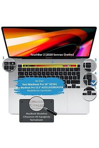 Macbook Pro 13 Inc 2020/2022 M1/m2 A2338 Uyumlu Türkçe Q Klavye Slim Silikon Klavye Koruyucu Kılıf ürün fotoğrafı