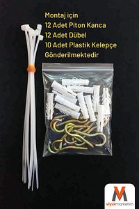 Balkon Filesi Montaj Seti Aparatı Piton Vida Kanca Dübel Ve Plastik Kelepçe ürün fotoğrafı