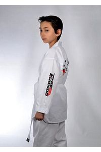 Taekwondo/Tekvando Acemi Elbise Kıyafeti Dobok Beyaz Yaka Dobok ürün fotoğrafı