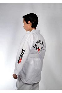 Taekwondo/Tekvando Acemi Elbise Kıyafeti Dobok Beyaz Yaka Dobok ürün fotoğrafı