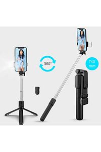 Bluetooth Lu Led Işıklı Selfie Çubuğu Uzaktan Kumandalı Yatay Ve Dikey Kullanabilme Özçekim Tripod ürün fotoğrafı