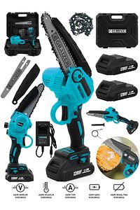 Alman 128 Vf 10 Ah Yağ Pompali Kömürsüz Motor Akülü Dal Kesme Budama Testere Bıçkı Makinesi 20cm ürün fotoğrafı