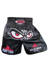 Unisex Siyah Leon No Fear Nakışlı Profesyonel Muay Thai Ve Kick Boks Şortu ürün fotoğrafı