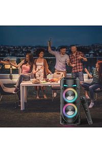2 Yıl Bluetooth Parti Hoparlör 1175 Karaoke Mikrofonlu Uzaktan Kumandalı Ses Sistemi Yok Siyah İtha ürün fotoğrafı
