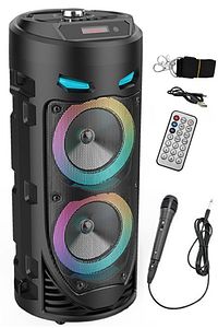 2 Yıl Bluetooth Parti Hoparlör 1175 Karaoke Mikrofonlu Uzaktan Kumandalı Ses Sistemi Yok Siyah İtha ürün fotoğrafı