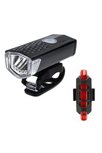 Su Geçirmez Usb Şarj Led Bisiklet Scooter Ön Far Arka Işık Lambası Işık Seti Bisiklet Far ürün fotoğrafı