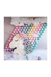 100 Adet Makaron Balon 5 Mt. Balon Zinciri Balon Pompası, Karışık Soft Renk Pastel Balon ürün fotoğrafı
