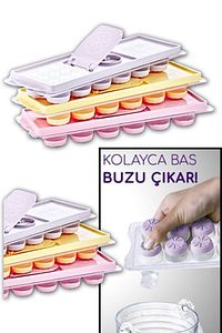 3 Adet Bas Parmak Silikon Buz Kalıbı 12 Bölmeli Buz Kalıbı Silikon Buzluk ürün fotoğrafı