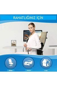 Visco Siyah Full Ortopedik Bel Minderi Bel Sırt Dayama Yastığı Visko Koltuk Sırt Destekli Minder ürün fotoğrafı