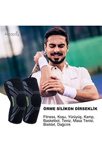 Fitness Tenis Basketbol Ortopedik Spor Outdoor Antreman Örme Silikon Dirseklik (1 ADET) ürün fotoğrafı