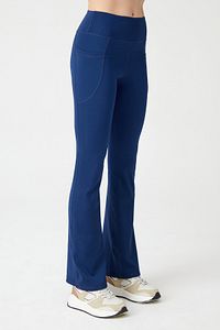 Kadın Lacivert Yüksek Bel Toparlayıcı Çift Cepli Ispanyol Paça Tayt Bootcut ürün fotoğrafı
