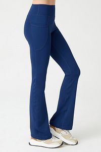 Kadın Lacivert Yüksek Bel Toparlayıcı Çift Cepli Ispanyol Paça Tayt Bootcut ürün fotoğrafı