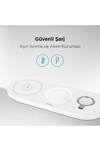 Aircharger Trio 3 ü 1 Arada Iphone -Watch-  Kablosuz Hızlı Şarj Aleti ürün fotoğrafı