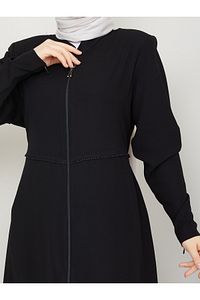 Kmk Kombin Kadın Yazlık Mevlana Model Beli Nakışlı Kloş Medine Ipeği Ferace/pardesü ürün fotoğrafı