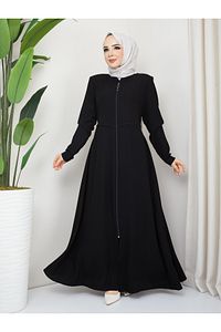 Kmk Kombin Kadın Yazlık Mevlana Model Beli Nakışlı Kloş Medine Ipeği Ferace/pardesü ürün fotoğrafı