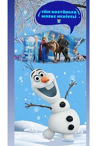 Karlar Ülkesi Frozen Elsa Askılı Tarlatanlı Kostüm Mavi Kız Çocuk Elbise Taç Asa Eldiven ürün fotoğrafı