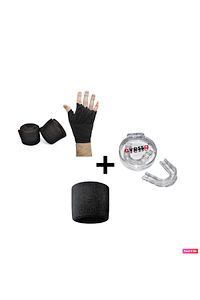 3' Lü Box Seti Boks, Kickbox, Muay Thai Bilek Bandajı Çift 4,5 M + Dgl-100 Dişlik + Bileklik ürün fotoğrafı