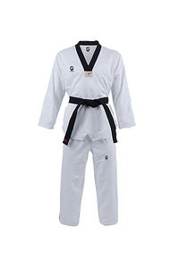 Fitilli Siyah Yaka Taekwondo Elbisesi Dobok ürün fotoğrafı