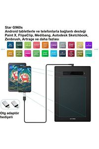Star G960s 12.5x8.25 Inç Grafik Tablet 8192 Basınç 4 Tuşlu ürün fotoğrafı