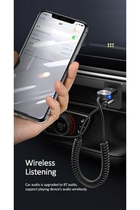 Usams Bluetooth 5.0 Receiver Usb Aux Wireless Araç Kiti Telefon Konuşma Müzik Dinleme Ba01 ürün fotoğrafı