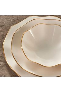 Nesrin 18 Parça 6 Kişilik Bone Yemek Takımı - Gold ürün fotoğrafı