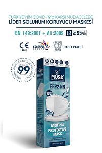 KF94 Kore Tipi FFP2 Maske Beyaz Renk 10 Adet ürün fotoğrafı