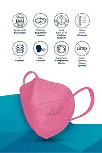 FFP2 MASKE  PEMBE 10 ADET ürün fotoğrafı