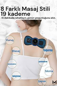 Pedli Masaj Aleti Bel Sırt Bacak Kol 8 Farklı Stil 18 Kademeli Titreşimli Şarjlı Taşınabilir Tens ürün fotoğrafı