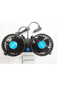 12 Volt Araç Içi Torpido Üstü Çift Fanlı Oto Vantilatör 360° Dönebilir ürün fotoğrafı