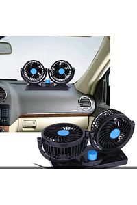 12 Volt Araç Içi Torpido Üstü Çift Fanlı Oto Vantilatör 360° Dönebilir ürün fotoğrafı