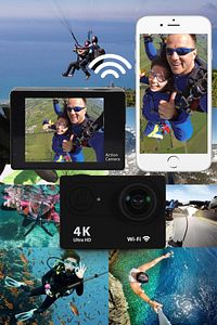 4k Ultra Hd 170 Derece Wifi Aksiyon Kamera 18 Aparatlı 4k 30 Fps 16 Mp. ürün fotoğrafı