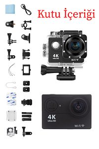 4k Ultra Hd 170 Derece Wifi Aksiyon Kamera 18 Aparatlı 4k 30 Fps 16 Mp. ürün fotoğrafı