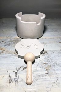 STD Beton Celery Dekoratif Tuzluk (KAŞIKLI) Klasik ürün fotoğrafı