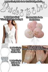 Bride To Be Partisi Seti (süs, 1 Kuşak, 10 Balon, 10 Dövme, 10 Taç)team Bride Bekarlığa Veda Konsept ürün fotoğrafı