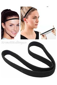 1 Adet Siyah Geniş Lastik Bant - Sporcu Saç Bandı - Lastik Bant - Saç Bandı - Yoga Bandı ürün fotoğrafı