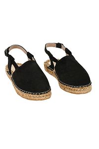 Kadın Siyah Hakiki Deri El Yapımı Espadril ürün fotoğrafı