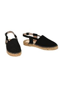 Kadın Siyah Hakiki Deri El Yapımı Espadril ürün fotoğrafı