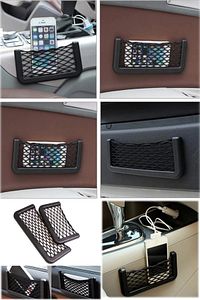 Oto Araba Torpido Telefon Ruhsat Tutucu Fileli Araç Içi Organizer Yapışkanlı File 15x8cm Düzenleyici ürün fotoğrafı