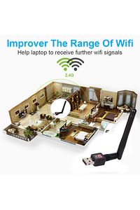 Usb Kablosuz Wireless 600 Mbps Wifi Çekim Yükseltici Adaptör Pc Ağ Lan Kartı Antenli Güçlendirici ürün fotoğrafı