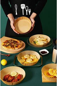 Airfryer Hava Fritözü  Philips Xiaomi Uyumlu Fritöz Pişirme Kağıdı 50 Adet 16cm Yuvarlak ürün fotoğrafı