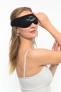 Unisex Yıkanabilir Pamuklu Uyku Maskesi Işık Önleyici Göz Bandı Uyumuyorum Gözlerimi Dinlendiriyorm ürün fotoğrafı