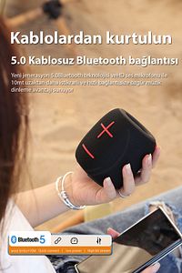M11 Bluetooth Hoparlör Aux Sd Kart Usb Taşınabilir Ses Bombası Mavi ürün fotoğrafı