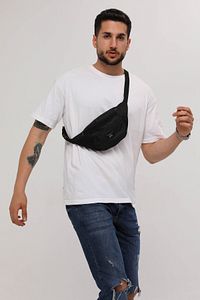 Unisex Siyah 2 Bölmeli Omuz Ve Bel Çantası ürün fotoğrafı