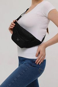 Unisex Siyah 2 Bölmeli Omuz Ve Bel Çantası ürün fotoğrafı