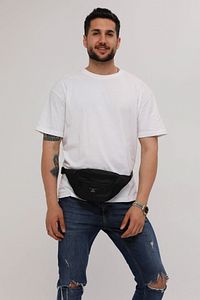 Unisex Siyah 2 Bölmeli Omuz Ve Bel Çantası ürün fotoğrafı