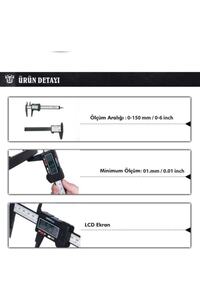 Koodmax Kumpas Dijital Karbon Fiber Hassas 150mm Kalınlık Ölçer 1. Sınıf ürün fotoğrafı