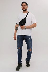 Unisex Siyah 2 Bölmeli Omuz Ve Bel Çantası ürün fotoğrafı